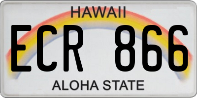 HI license plate ECR866