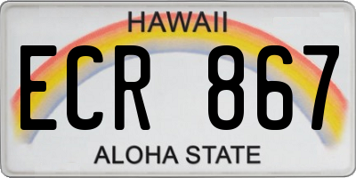 HI license plate ECR867