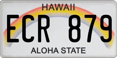 HI license plate ECR879
