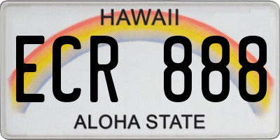 HI license plate ECR888