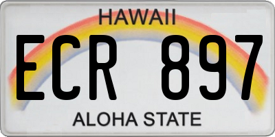 HI license plate ECR897
