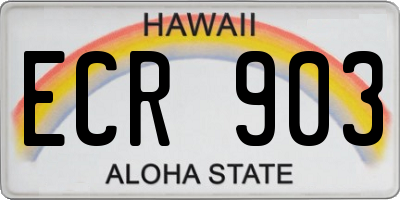 HI license plate ECR903