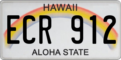 HI license plate ECR912