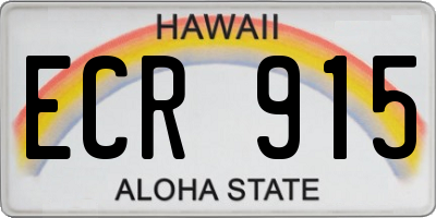 HI license plate ECR915