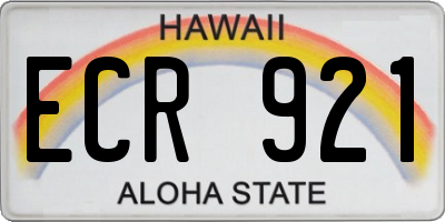 HI license plate ECR921