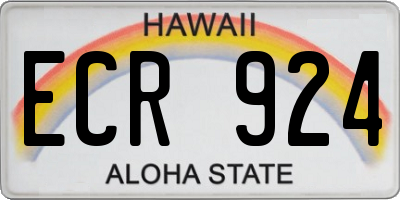 HI license plate ECR924