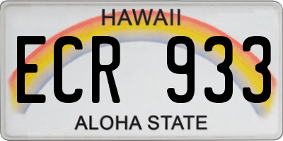 HI license plate ECR933