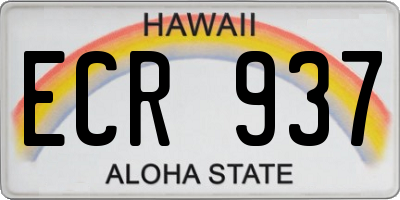 HI license plate ECR937