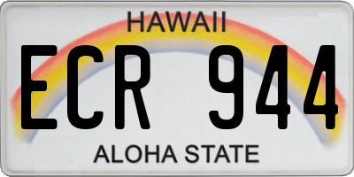 HI license plate ECR944