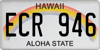 HI license plate ECR946