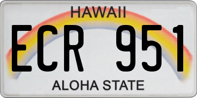 HI license plate ECR951