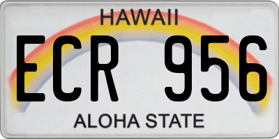 HI license plate ECR956