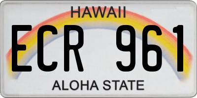 HI license plate ECR961