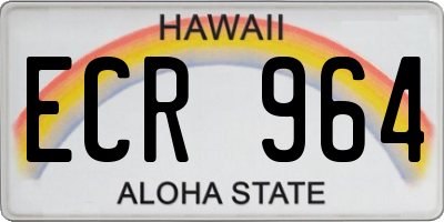 HI license plate ECR964