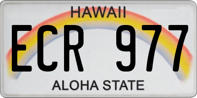 HI license plate ECR977