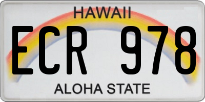 HI license plate ECR978