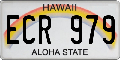 HI license plate ECR979