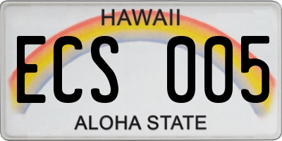 HI license plate ECS005