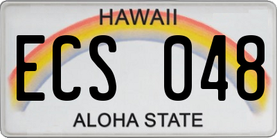 HI license plate ECS048