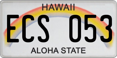 HI license plate ECS053