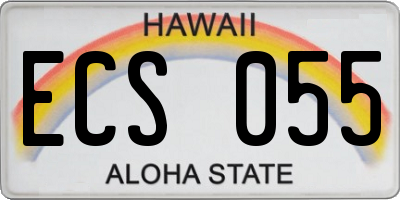 HI license plate ECS055