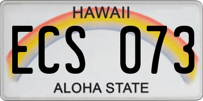 HI license plate ECS073