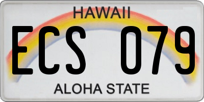 HI license plate ECS079