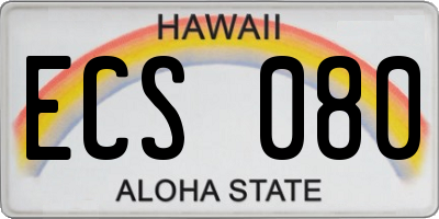 HI license plate ECS080
