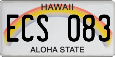 HI license plate ECS083
