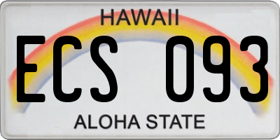 HI license plate ECS093
