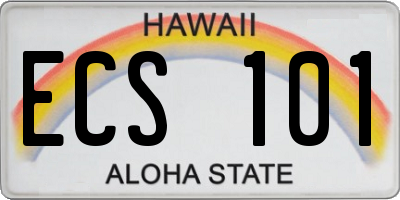 HI license plate ECS101