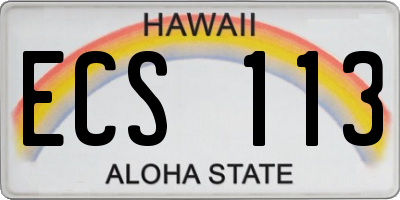 HI license plate ECS113