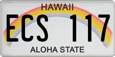 HI license plate ECS117