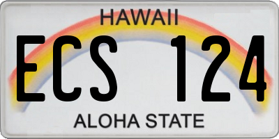 HI license plate ECS124