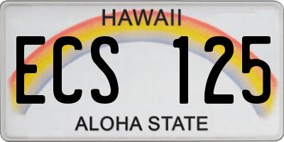 HI license plate ECS125