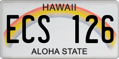 HI license plate ECS126