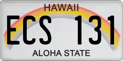 HI license plate ECS131