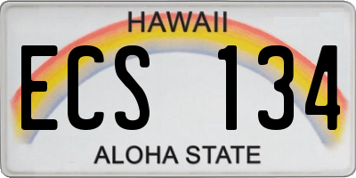 HI license plate ECS134