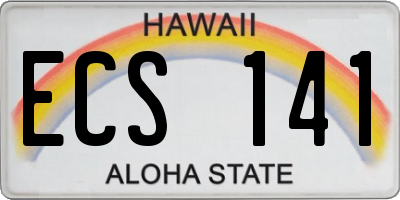 HI license plate ECS141