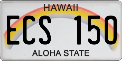 HI license plate ECS150