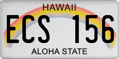HI license plate ECS156