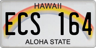 HI license plate ECS164
