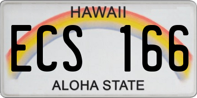 HI license plate ECS166