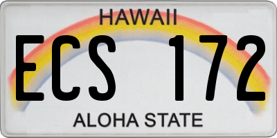 HI license plate ECS172