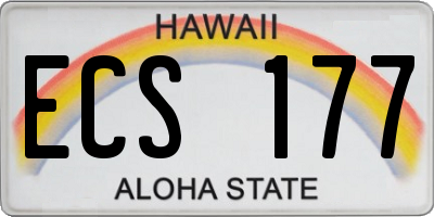 HI license plate ECS177