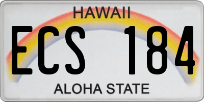 HI license plate ECS184
