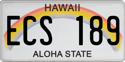 HI license plate ECS189