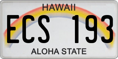 HI license plate ECS193