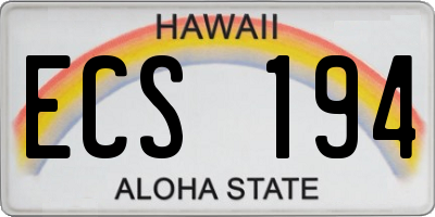 HI license plate ECS194