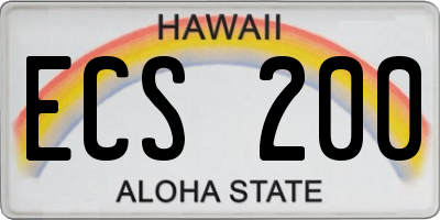 HI license plate ECS200